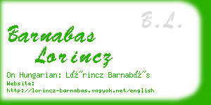 barnabas lorincz business card